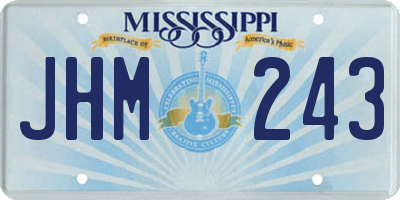 MS license plate JHM243