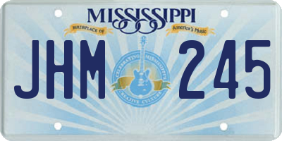 MS license plate JHM245