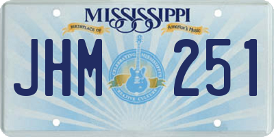 MS license plate JHM251