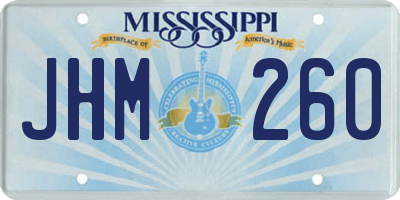 MS license plate JHM260