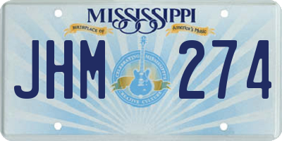 MS license plate JHM274