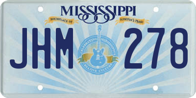 MS license plate JHM278