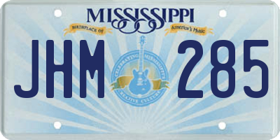 MS license plate JHM285