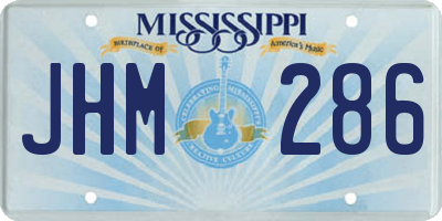 MS license plate JHM286