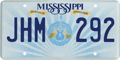 MS license plate JHM292
