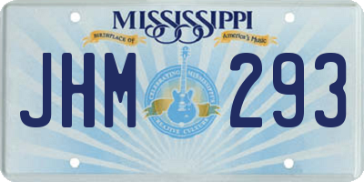 MS license plate JHM293