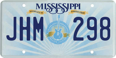 MS license plate JHM298