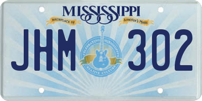 MS license plate JHM302
