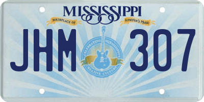 MS license plate JHM307
