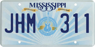MS license plate JHM311