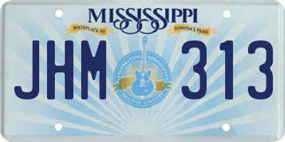 MS license plate JHM313