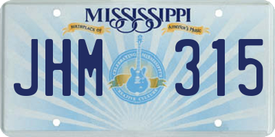 MS license plate JHM315