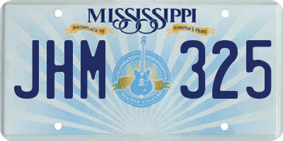 MS license plate JHM325
