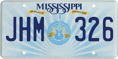 MS license plate JHM326