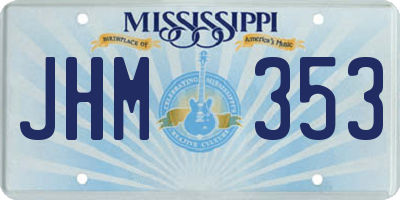 MS license plate JHM353