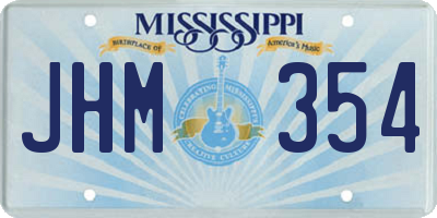 MS license plate JHM354