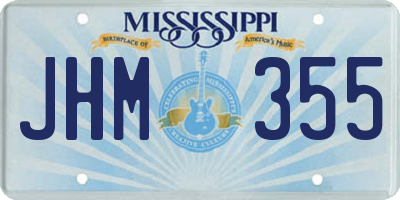 MS license plate JHM355