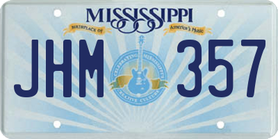 MS license plate JHM357