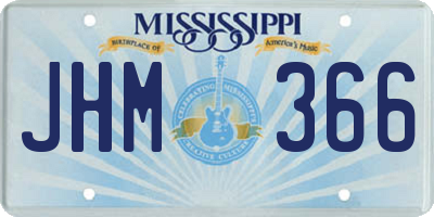 MS license plate JHM366
