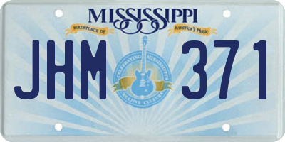 MS license plate JHM371