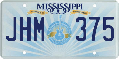 MS license plate JHM375