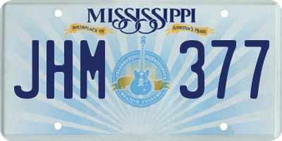 MS license plate JHM377