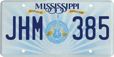 MS license plate JHM385