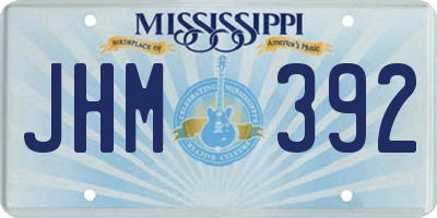 MS license plate JHM392