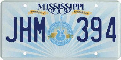 MS license plate JHM394
