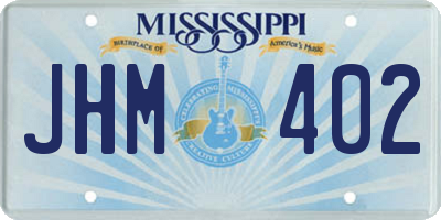 MS license plate JHM402