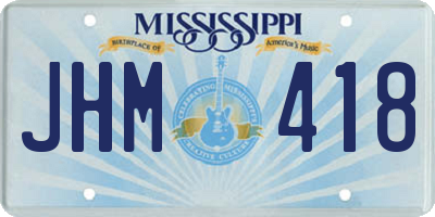 MS license plate JHM418