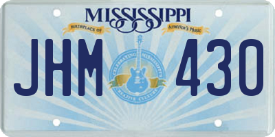 MS license plate JHM430