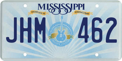 MS license plate JHM462