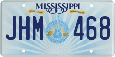 MS license plate JHM468