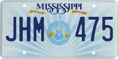 MS license plate JHM475