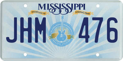 MS license plate JHM476