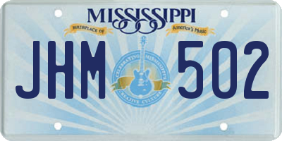 MS license plate JHM502