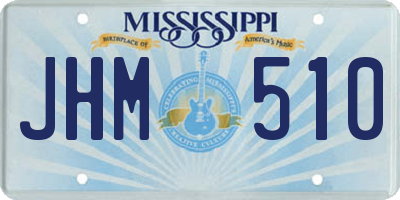 MS license plate JHM510