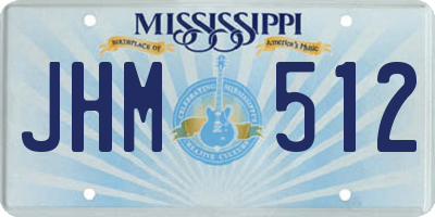 MS license plate JHM512
