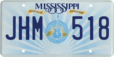 MS license plate JHM518