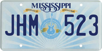 MS license plate JHM523