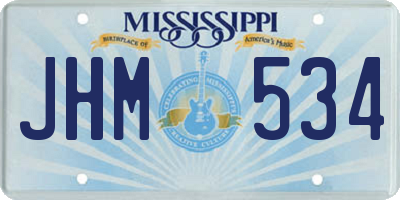 MS license plate JHM534
