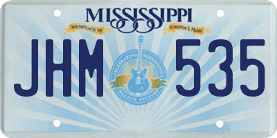 MS license plate JHM535