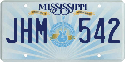 MS license plate JHM542