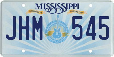 MS license plate JHM545