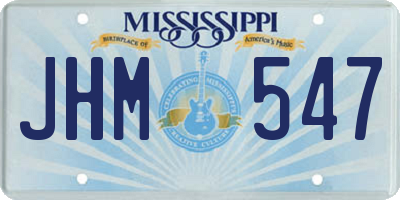 MS license plate JHM547
