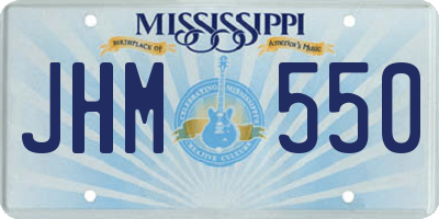 MS license plate JHM550