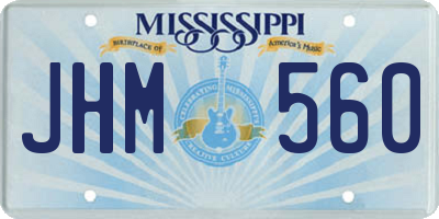 MS license plate JHM560