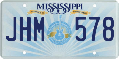 MS license plate JHM578