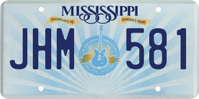 MS license plate JHM581